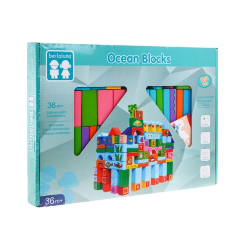 Zestaw drewnianych klocków 